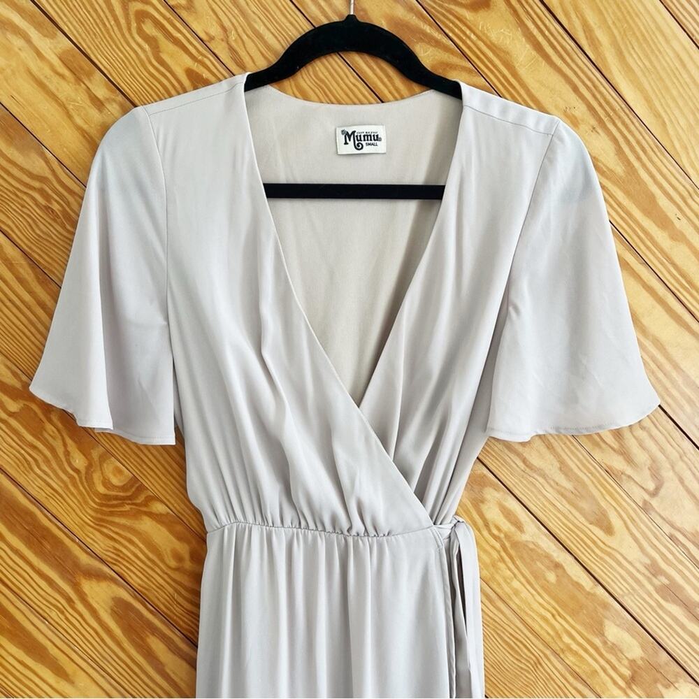 Show Me Your Mumu Sophia Wrap Dress Bridesmaid Beige Deep Ring Crisp - Picture 5 of 8